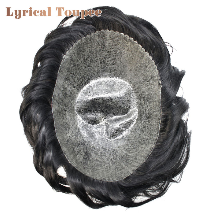 LYRICAL TOUPEE US Stock Toupee for Mens Full PU Injected Human Hairpiece for Men Durable Mens Hair System