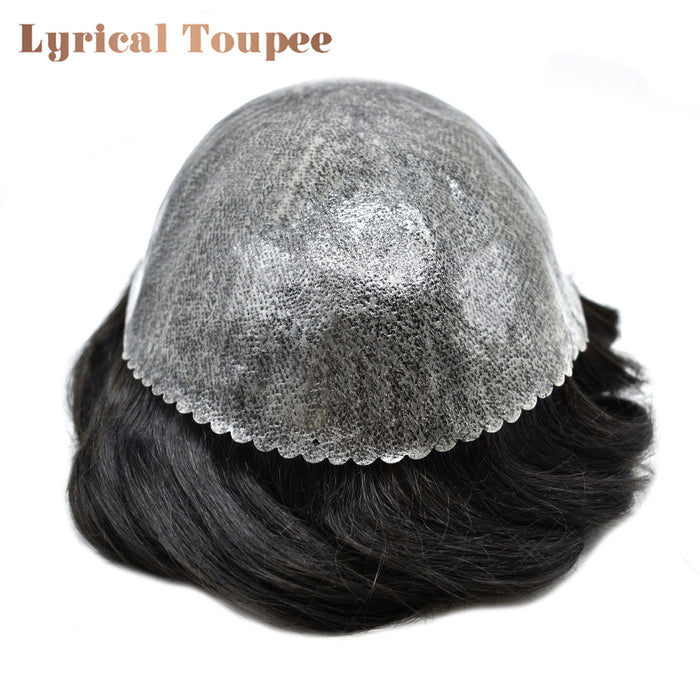 LYRICAL TOUPEE US Stock Toupee for Mens Full PU Injected Human Hairpiece for Men Durable Mens Hair System