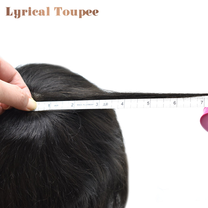 LYRICAL TOUPEE US Stock Toupee for Mens Full PU Injected Human Hairpiece for Men Durable Mens Hair System