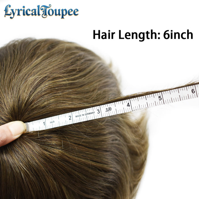 LYRICAL TOUPEE Hair US Stock System For Men Fine Monofilament With PU Hairpieces For Men