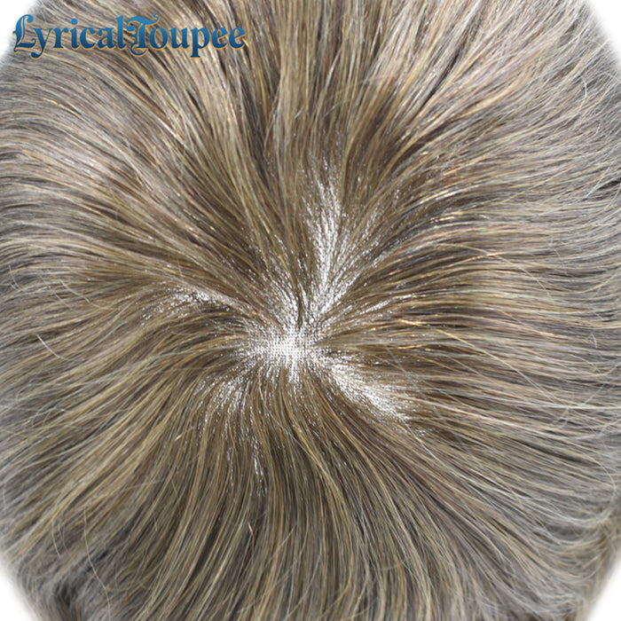 LYRICAL TOUPEE Hair US Stock System For Men Fine Monofilament With PU Hairpieces For Men