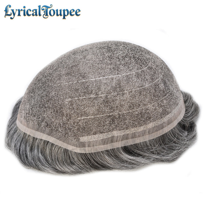 LYRICAL TOUPEE Full Swiss Super Welded Lace Mens Toupee US STOCK Bleached Knots Men Hair Piece Natural looking Toupee for Men
