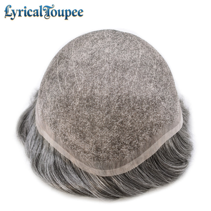 LYRICAL TOUPEE Full Swiss Super Welded Lace Mens Toupee US STOCK Bleached Knots Men Hair Piece Natural looking Toupee for Men