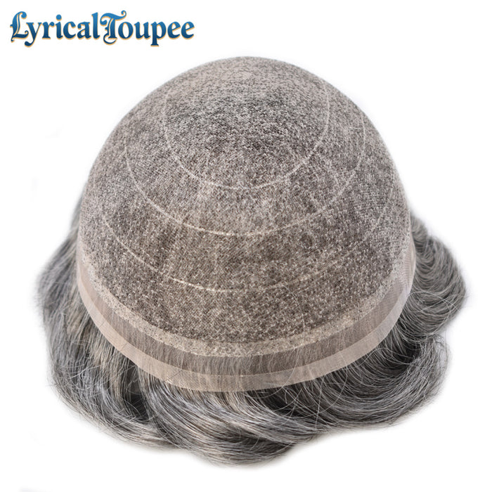 LYRICAL TOUPEE Full Swiss Super Welded Lace Mens Toupee US STOCK Bleached Knots Men Hair Piece Natural looking Toupee for Men