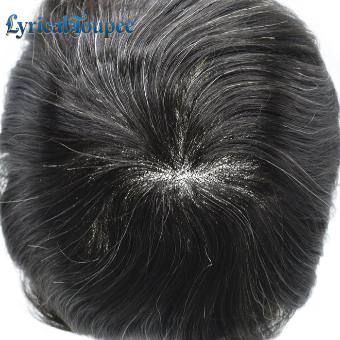 LYRICAL TOUPEE US Stock Hair System For Men Soft Welded Lace Base Front Human Hairpiece Bleached Knot Natural Hairline Hair System