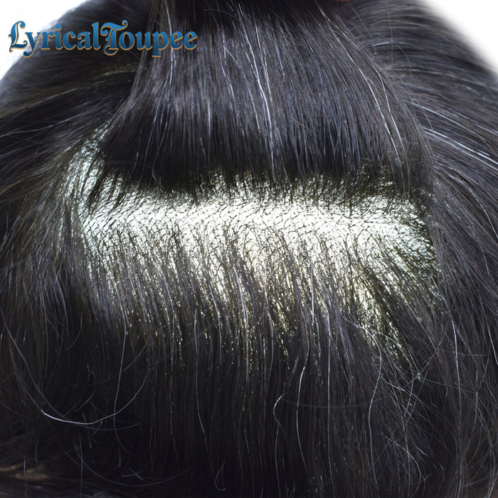 LYRICAL TOUPEE US Stock Hair System For Men Soft Welded Lace Base Front Human Hairpiece Bleached Knot Natural Hairline Hair System