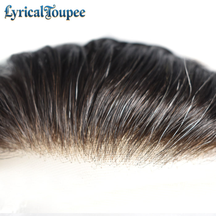 LYRICAL TOUPEE US Stock Mens Toupee Lace Front Skin Hair System for Men 0.06mm Thin Skin V-looped Mens Hairpieces