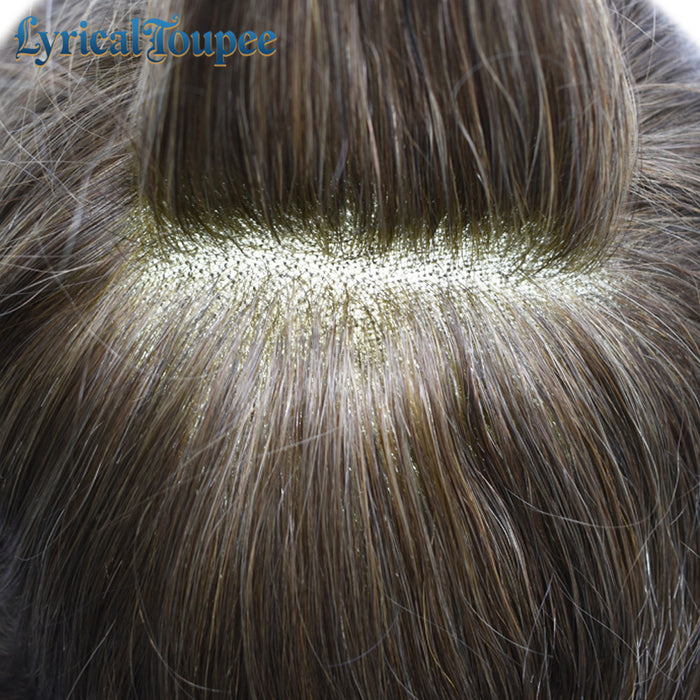 LYRICAL TOUPEE Mens Toupee Hair System French Lace PU Coated Mens Hairpiece Center Lace Human Toupee for Men