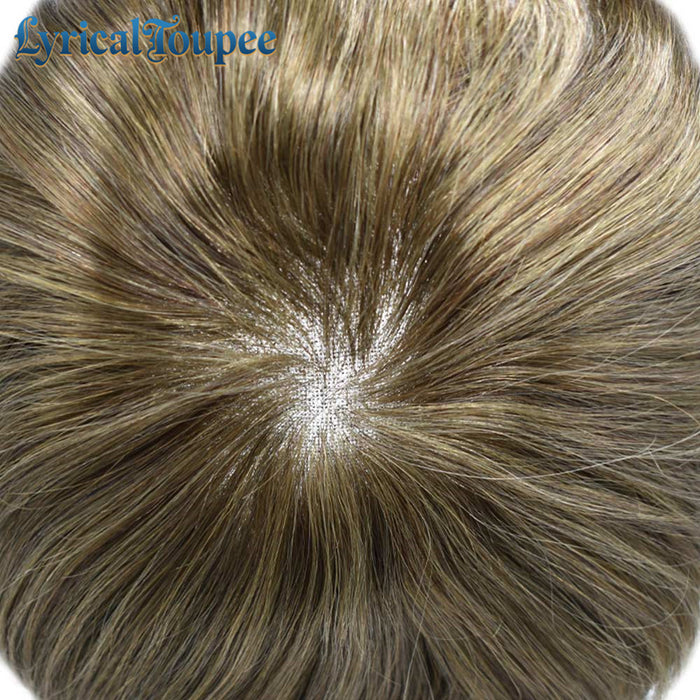 LYRICAL TOUPEE US Stock French Lace With PU Hair System For Men Natural Hairline Bleached  Knots Toupee for Men