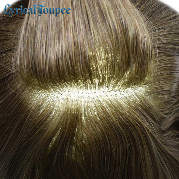 LYRICAL TOUPEE US Stock French Lace With PU Hair System For Men Natural Hairline Bleached  Knots Toupee for Men