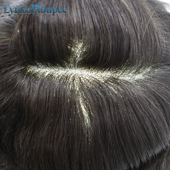 LYRICAL TOUPEE US STOCK Hair System For Men Monofilament With 2inch PU Mens Hairpieces