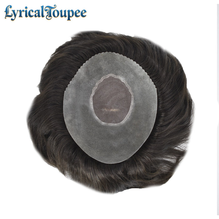 LYRICAL TOUPEE US STOCK Hair System For Men Monofilament With 2inch PU Mens Hairpieces