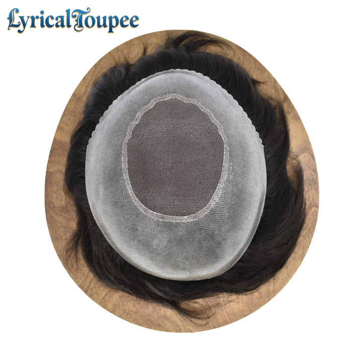 LYRICAL TOUPEE US STOCK Hair System For Men Monofilament With 2inch PU Mens Hairpieces