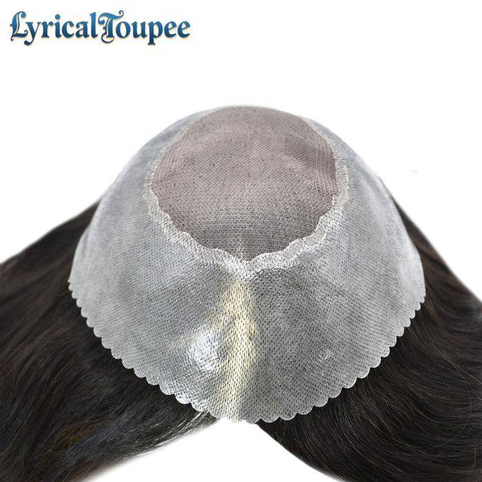 LYRICAL TOUPEE US STOCK Hair System For Men Monofilament With 2inch PU Mens Hairpieces